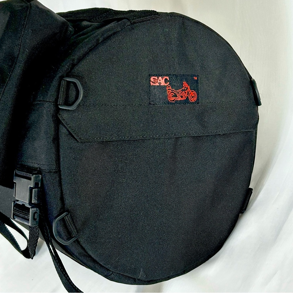 SAC Black Canvas Motorcycle Saddle Bag Travel Duffle Bag Like New